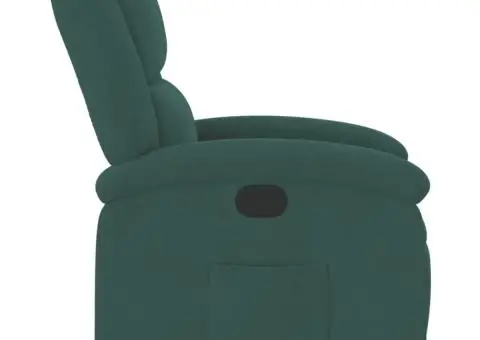 Fotoliu rabatabil, verde închis, catifea - 4/5