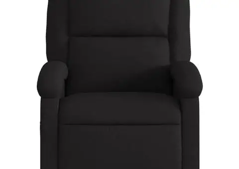 Fotoliu de masaj rabatabil, negru, material textil - 4/5