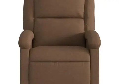 Fotoliu de masaj rabatabil, maro, material textil - 4/5