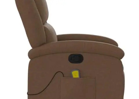 Fotoliu de masaj rabatabil, maro, material textil - 5/5