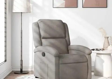 Fotoliu rabatabil, gri taupe, material textil - 1/5