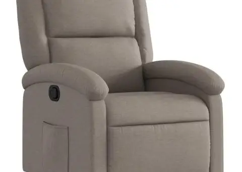 Fotoliu rabatabil, gri taupe, material textil - 2/5