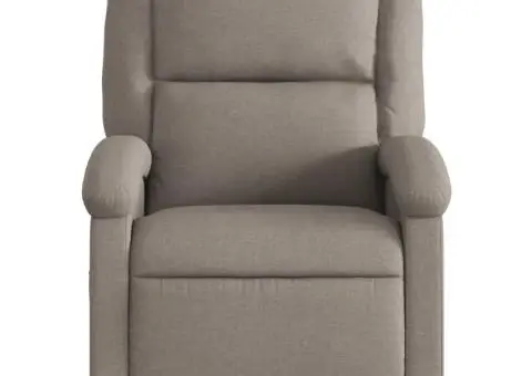 Fotoliu de masaj rabatabil, gri taupe, material textil - 4/5