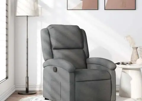 Fotoliu rabatabil, gri închis, material textil - 1/5