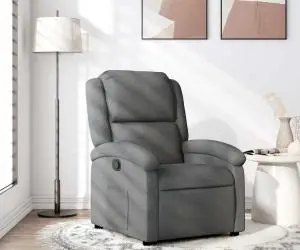 Fotoliu rabatabil, gri închis, material textil