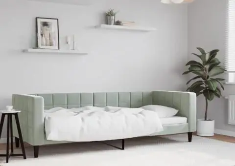 Cadru de pat, gri deschis, 80x200 cm, catifea - 1/5