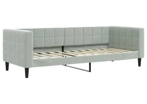 Cadru de pat, gri deschis, 80x200 cm, catifea - 2/5