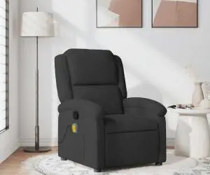 vidaXL Fotoliu de masaj rabatabil, negru, catifea