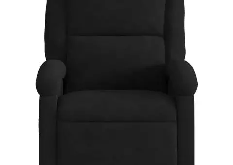 Fotoliu de masaj rabatabil, negru, catifea - 5/5