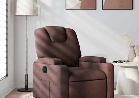 Fotoliu rabatabil, maro închis, material textil - 1/5