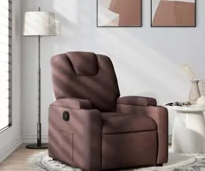 vidaXL Fotoliu rabatabil, maro închis, material textil