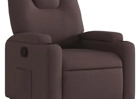 Fotoliu rabatabil, maro închis, material textil - 2/5