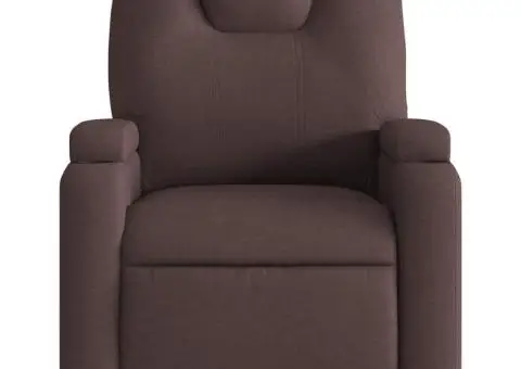 Fotoliu rabatabil, maro închis, material textil - 3/5