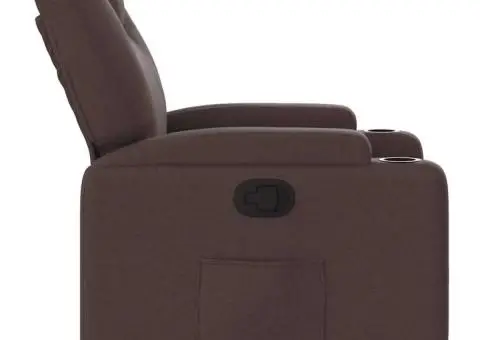 Fotoliu rabatabil, maro închis, material textil - 4/5