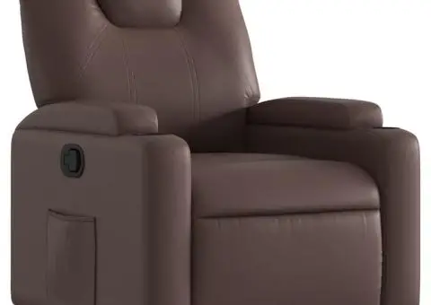 Fotoliu rabatabil, maro, piele ecologică - 2/5