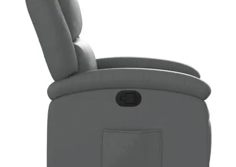 Fotoliu rabatabil, gri, piele ecologică - 5/5