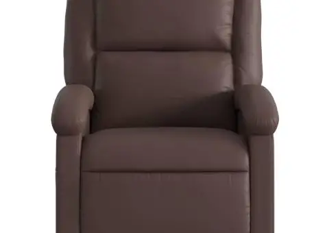 Fotoliu de masaj rabatabil, maro, piele ecologică - 4/5