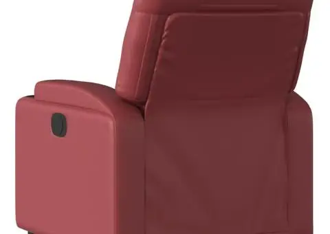 Fotoliu rabatabil, roșu vin, piele ecologică - 5/5