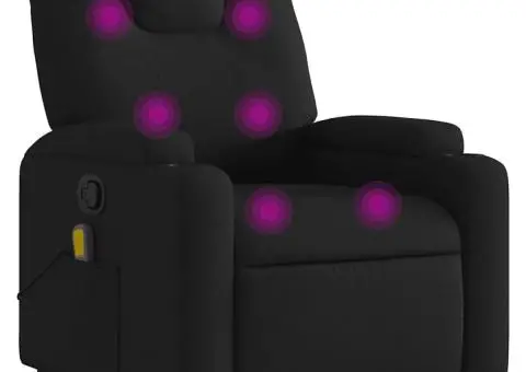 Fotoliu de masaj rabatabil, negru, material textil - 2/5