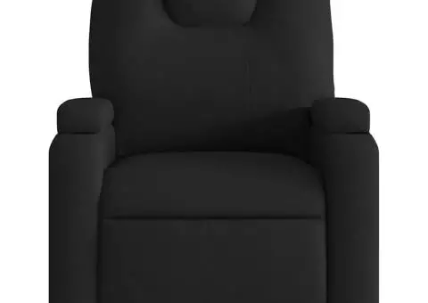 Fotoliu de masaj rabatabil, negru, material textil - 4/5