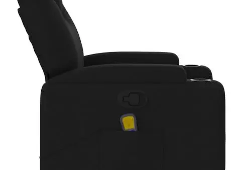 Fotoliu de masaj rabatabil, negru, material textil - 5/5