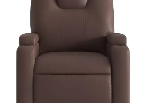 Fotoliu de masaj rabatabil, maro, piele ecologică - 4/5
