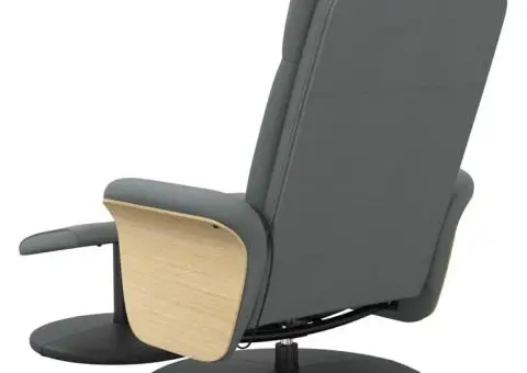 Fotoliu de masaj rabatabil cu taburet, gri închis, textil - 5/5