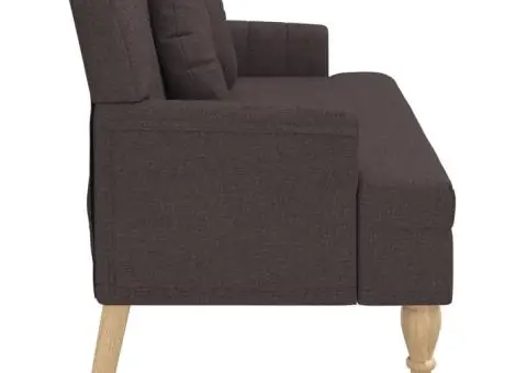 Banchetă cu perne, maro închis, 113x64,5x75,5 cm, textil - 4/5