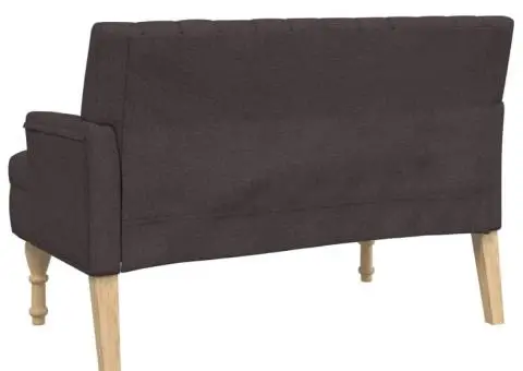 Banchetă cu perne, maro închis, 113x64,5x75,5 cm, textil - 5/5