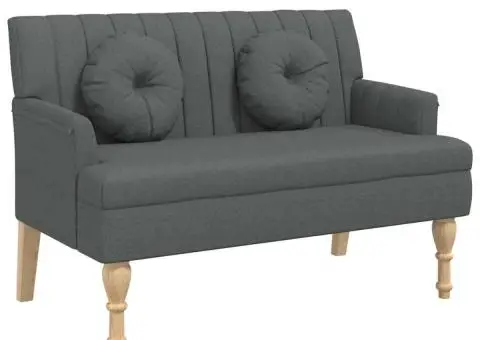 Banchetă cu perne, gri închis, 113x64,5x75,5 cm, textil - 2/5