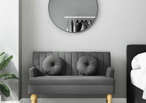 Banchetă cu perne, gri închis, 113x64,5x75,5 cm, textil - 3/5