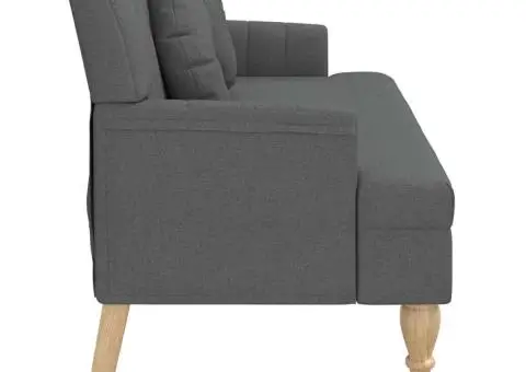 Banchetă cu perne, gri închis, 113x64,5x75,5 cm, textil - 5/5