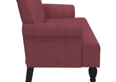 Bancă cu spătar, roșu vin, 120x62x75,5 cm, textil - 4/5