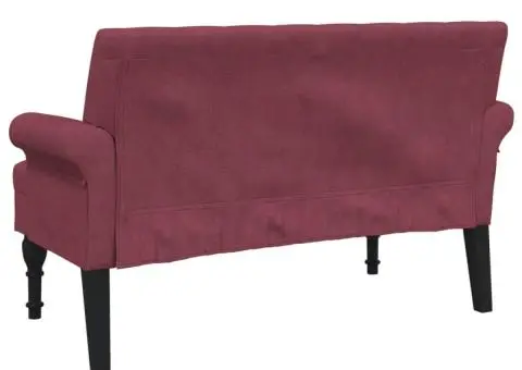 Bancă cu spătar, roșu vin, 120x62x75,5 cm, textil - 5/5