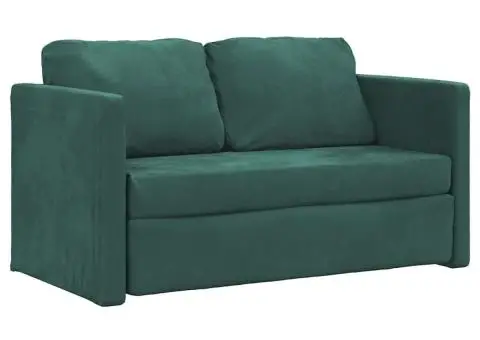Canapea extensibilă de podea 2 în 1, verde închis, 122x204x55cm - 4/5