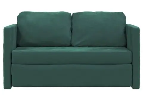 Canapea extensibilă de podea 2 în 1, verde închis, 122x204x55cm - 5/5