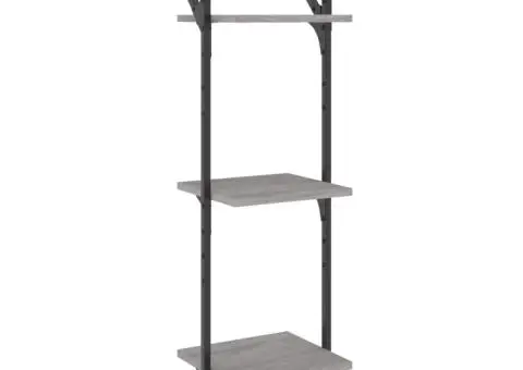 Rafturi perete 3 niveluri cu bare 2 buc. gri sonoma 30x25x100cm - 4/5