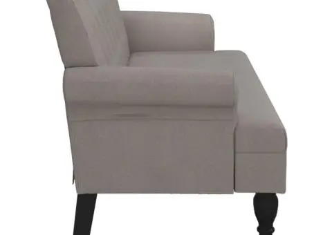 Bancă cu spătar, gri taupe, 120x62x75,5 cm, textil - 4/5