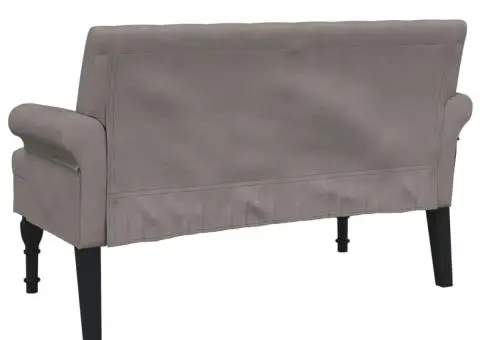 Bancă cu spătar, gri taupe, 120x62x75,5 cm, textil - 5/5