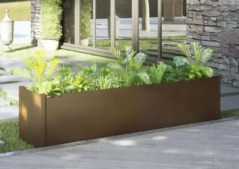 Jardinieră de grădină maro miere 200x50x50 cm lemn masiv pin - 1/5