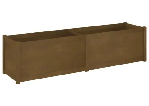 Jardinieră de grădină maro miere 200x50x50 cm lemn masiv pin - 2/5