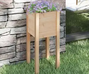 vidaXL Jardinieră de grădină, 31x31x70 cm, lemn masiv de pin
