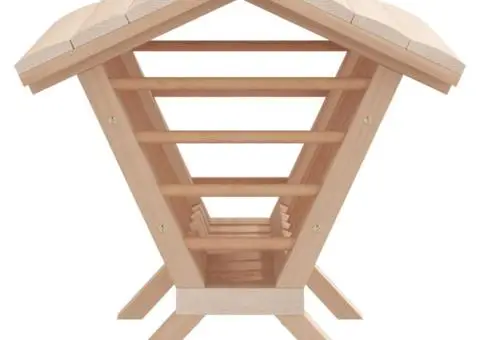 Hrănitor pentru fân de iepuri, 44x33x33 cm, lemn masiv brad - 5/5