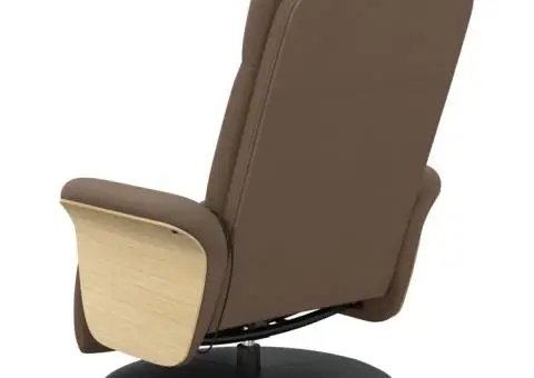 Fotoliu de masaj rabatabil cu suport de picioare, maro, textil - 5/5