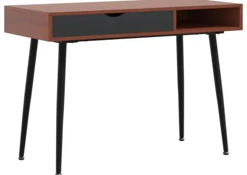 Birou de computer cu sertar, maro, 110x50x75 cm, lemn prelucrat - 2/5