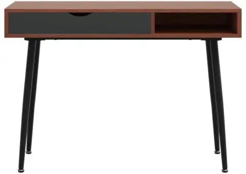 Birou de computer cu sertar, maro, 110x50x75 cm, lemn prelucrat - 4/5