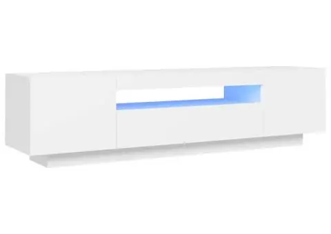 Comodă TV cu lumini LED, alb, 160x35x40 cm - 2/5