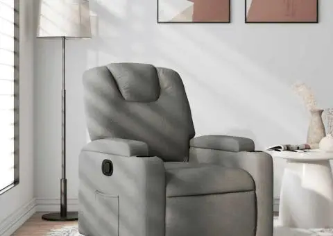 Fotoliu rabatabil, gri închis, material textil - 1/5