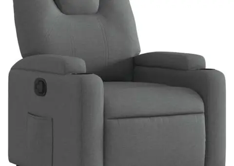 Fotoliu rabatabil, gri închis, material textil - 2/5