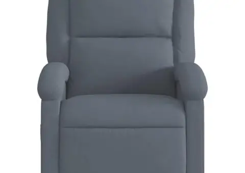 Fotoliu de masaj rabatabil, gri închis, catifea - 5/5